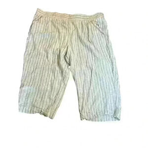craft & barrow linen capri wide leg pants size 2xl